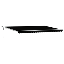 vidaXL Automatikus Behúzható Napernyő LED világítással Fekete 500x350 cm (3331520) kerti bútor