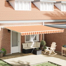 vidaXL Automatikus Behúzható Napernyő Sárga és Narancs 450x350 cm kerti bútor