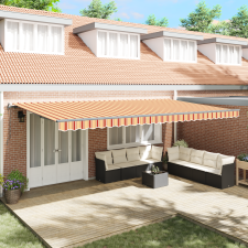 vidaXL Automatikus Behúzható Napernyő Sárga és Narancs 600x300 cm kerti bútor