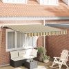 vidaXL Automatikus Behúzható Napernyő Zöld és Sárga 350x250 cm