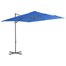 vidaXL azúrkék konzolos napernyő acélrúddal 250 x 250 cm kerti bútor