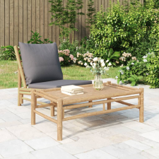 vidaXL bambusz kerti dohányzóasztal 100 x 55 x 33 cm kerti bútor