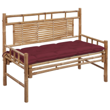 vidaXL bambusz kerti pad párnával 120 cm kerti bútor