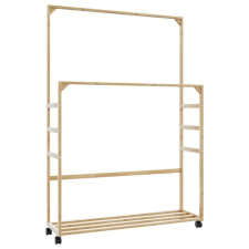 vidaXL bambusz ruhaállvány polcokkal és kerekekkel 90x35x155 cm bútor