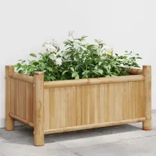 vidaXL Bambusz virágtartó 50 x 30 x 25 cm kerti tárolás