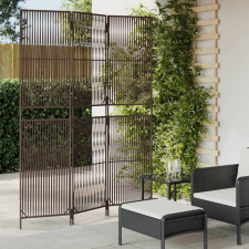 vidaXL barna 3-paneles polyrattan térelválasztó bútor