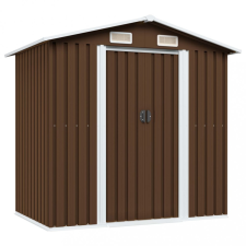 vidaXL barna acél kerti fészer 204 x 132 x 186 cm kerti tárolás