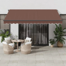 vidaXL barna automata kihúzható LED-es napellenző 400x350 cm kerti bútor
