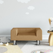 vidaXL Barna bársony gyerekkanapé 50 x 45 x 26,5 cm gyermekbútor