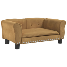 vidaXL barna bársony kutyaágy 70 x 45 x 30 cm (171829) szállítóbox, fekhely kutyáknak