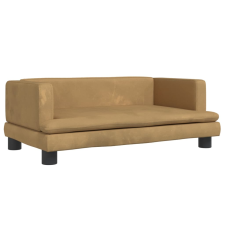 vidaXL barna bársony kutyaágy 80 x 45 x 30 cm (171899) szállítóbox, fekhely kutyáknak