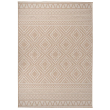 vidaXL barna csíkos lapos szövésű kültéri szőnyeg 140 x 200 cm lakástextília