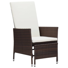 vidaXL barna dönthető háttámlás polyrattan kerti szék párnákkal kerti bútor