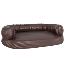 vidaXL barna ergonomikus műbőr kutyaágy 88 x 65 cm (171321) szállítóbox, fekhely kutyáknak