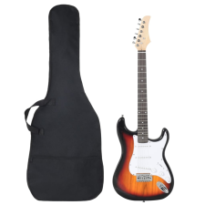 vidaXL barna és fehér elektromos gitár kezdőknek puhatokkal 4/4 39" gitár és basszusgitár