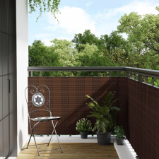 vidaXL barna és fekete polyrattan erkélyparaván 1000x80 cm kerti bútor