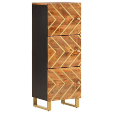 vidaXL barna és fekete tömör mangófa magasszekrény 40x33,5x110 cm (356812) bútor