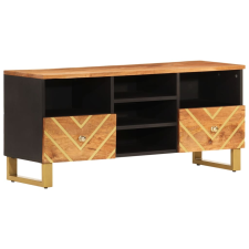 vidaXL barna és fekete tömör mangófa TV-szekrény 100x33,5x46 cm (356801) bútor