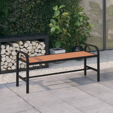 vidaXL barna-fekete acél és WPC kerti pad 124,5 cm kerti bútor