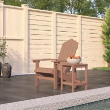 vidaXL barna HDPE kerti adirondack szék asztallal kerti bútor