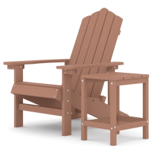 vidaXL barna HDPE kerti adirondack szék asztallal (3095702) kerti bútor