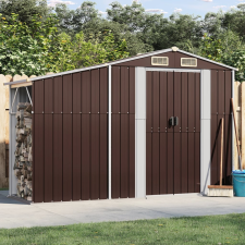 vidaXL barna horganyzott acél kerti fészer 277x93x179 cm kerti tárolás