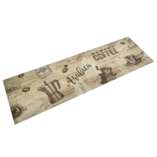 vidaXL Barna kávémintás mosható bársony konyhaszőnyeg 45x150 cm lakástextília