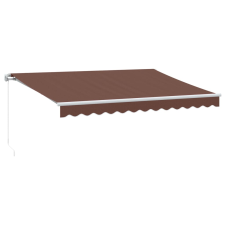 vidaXL barna kézzel kihúzható LED-es napellenző 350 x 250 cm (3215377) kerti bútor