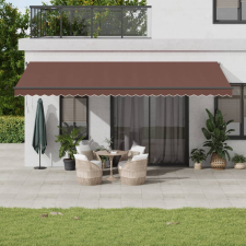 vidaXL barna kézzel kihúzható LED-es napellenző 600 x 350 cm kerti bútor