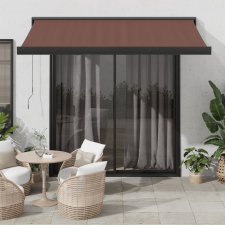 vidaXL barna kézzel kihúzható napellenző 350 x 250 cm kerti bútor