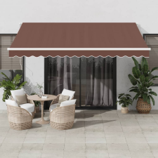 vidaXL barna kézzel kihúzható napellenző 400 x 300 cm kerti bútor
