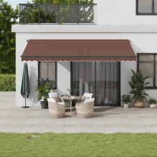 vidaXL barna kézzel kihúzható napellenző 500 x 300 cm kerti bútor