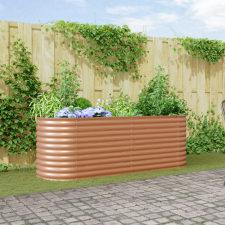 vidaXL Barna Magas Kerti Ágy - Fa-Szín 240x80x81 cm Acél kerti tárolás