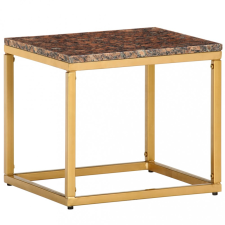 vidaXL barna márvány textúrájú valódi kő dohányzóasztal 40x40x35 cm bútor
