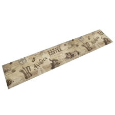 vidaXL barna mosható coffee feliratos bársony konyhaszőnyeg 60x300 cm lakástextília