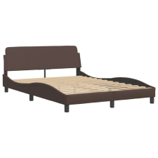 vidaXL barna műbőr ágykeret fejtámlával 140x190 cm (373180) ágy és ágykellék