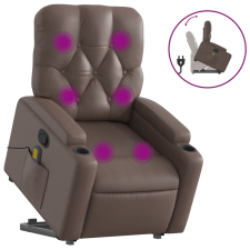 vidaXL barna műbőr dönthető masszázs- és állófotel (3204781) masszázsfotel