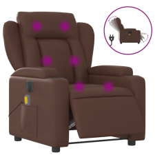 vidaXL barna műbőr elektromos dönthető masszázsfotel (3204539) masszázsfotel
