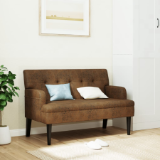 vidaXL barna műbőr pad háttámlával 112x65,5x75 cm bútor