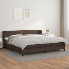 vidaXL barna műbőr rugós ágy matraccal 200 x 200 cm ágy és ágykellék