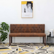 vidaXL Barna művelúr pad 148,5 cm bútor