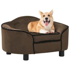 vidaXL barna plüss kutyakanapé 67 x 47 x 36 cm szállítóbox, fekhely kutyáknak