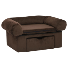 vidaXL barna plüss kutyakanapé fiókkal 75 x 50 x 38 cm (171077) szállítóbox, fekhely kutyáknak