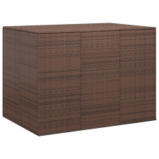 vidaXL barna polietilén rattan kerti párnatartó láda 145x100x103 cm kerti tárolás