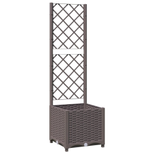 vidaXL barna polipropilén rácsos kerti ültetőláda 40 x 40 x 136 cm (318259) kerti tárolás