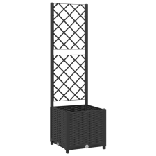 vidaXL barna polipropilén rácsos kerti ültetőláda 40 x 40 x 136 cm (318269) kerti tárolás