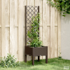 vidaXL Barna polipropilén rácsos kerti ültetőláda 40 x 40 x 142 cm