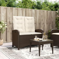 vidaXL Barna polyrattan dönthető kerti pad párnával kerti bútor