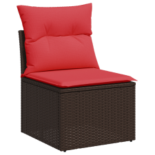 vidaXL barna polyrattan kerti kanapé karfa nélkül párnákkal (366224) kerti bútor