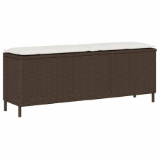 vidaXL barna polyrattan kerti pad párnával 110x30x40,5 cm kerti bútor